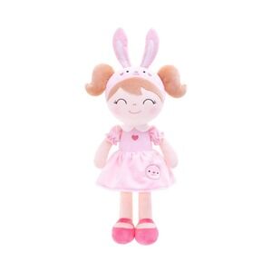Gloveleya 17" Plush Easter Bunny  Ears Doll Pink White Dress New With Tag